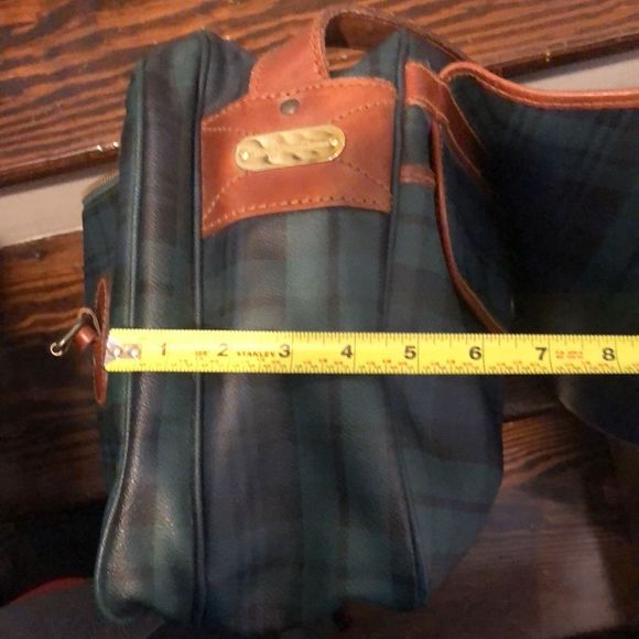 K RALPH LAUREN Black Watch Plaid Crossbody Messenger Camp School College Bag - Picture 17 of 17